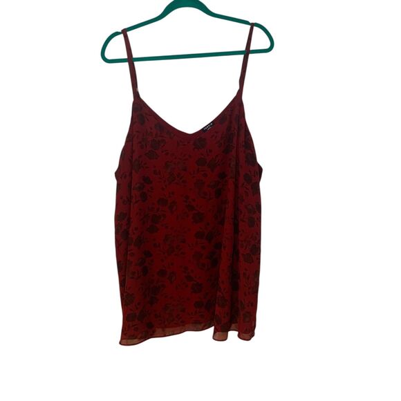 Torrid Womens Sophie Chiffon Double Layer Cami Red and Black Top 4X Party Event - Picture 1 of 7
